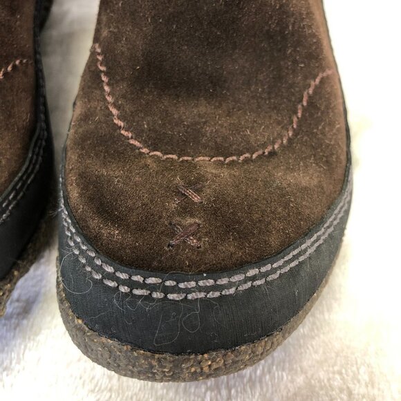 Clarks Brown Suede Side Zip Fur Lined Winter Boots Size 7.5 - Picture 8 of 16